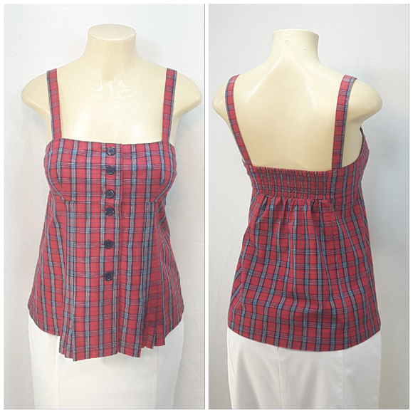 AMERICAN EAGLE OUTFITTERS Plaid Top, size 6 Small - Picture 2 of 8